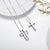 Matching Cross Sterling Silver Couple Necklace Cross Faith Jewelry for Mother Daughter Son Sisters Friends Relationship