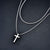 Layered Cross Necklace for Men Sterling Silver Men¡¯s Cross Necklace with Rope Link Chain Box Chain Cuban Link Chain Gift for Men Boy