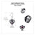 Witches Heart Gothic Earrings 925 Sterling Silver Goth Black Jewelry for Women