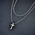 Layered Cross Necklace for Men Sterling Silver Men¡¯s Cross Necklace with Rope Link Chain Box Chain Cuban Link Chain Gift for Men Boy