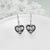 Witches Heart Gothic Earrings 925 Sterling Silver Goth Black Jewelry for Women