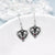 Witches Heart Gothic Earrings 925 Sterling Silver Goth Black Jewelry for Women