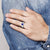 Men's Siver Ring 925 Sterling Silver Ring Created Blue Sapphire Pave CZ W/AAA Princess Cut Wedding Band For Men