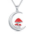 Mushroom Necklace/Ring  Sterling Silver Mushroom Jewelry  for Women Girl