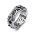 Nature Fidget Ring Sterling Silver Filigree Anxiety Ring for Women Spinner Leaves Band Ring Stress Relieving Wide Ring for Men