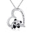 Panda Necklace 925 Sterling Silver Cute Animal Heart Pendant - I Love You Forever Jewelry Gifts for Women Daughter Panda Lover animal necklace JUSTKIDSTOY Heart Pendant 