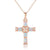 Rose Gold & White Gold Plated Created Opal Cross Chain with Pendant Geometric necklace Barzel Rose Gold 