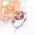 S925 Sterling Silver Rose Flower Love Jewelry Ring Necklace for Women Girl Flower Rings DAOCHONG 
