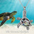 Sea Turtle Cremation Jewelry for Ashes Sterling Silver Urn Necklaces Created Opal Abalone Shell Turtle Keepsake Memorial Necklace stock romanticwork 