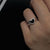 Silver Fun Face Ring Black Heart Ring Sad Face Ring Cartoon Face Ring Crying Ring Love Heart Signet Ring Adjustable Fashion Ring romanticwork 