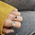 Silver Fun Face Ring Black Heart Ring Sad Face Ring Cartoon Face Ring Crying Ring Love Heart Signet Ring Adjustable Fashion Ring romanticwork 