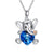 Sterling Silver Elephant Crystal Necklace Cute Animal Heart Pendant Necklace for Women Teen Girls romanticwork Elephant-Blue Heart 