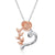Sterling Silver Rose Flower Infinity Heart Pendant Necklace Engraved I Love You Froever Necklace for Women Flower necklace POPLYKE 