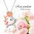 Sterling Silver Rose Flower Infinity Heart Pendant Necklace Engraved I Love You Froever Necklace for Women Flower necklace POPLYKE 