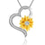 Sterling Silver Sunflower Pendant You are My Sunshine Necklace Valentines Day Gifts for Kids, Girls, Women Sterling Silver Necklace SNZM Sunflower Heart 