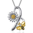 You Are My Sunshine Sunflower Necklace, Love Gifts for Women Wife Mom Daughter bee